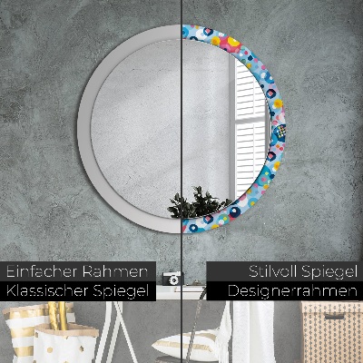 Miroir rond avec décoration Épines colorées
