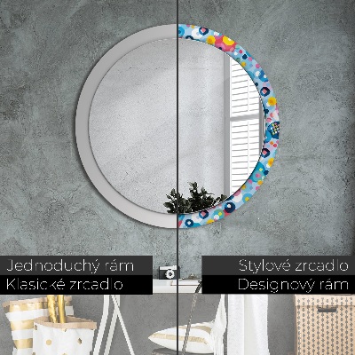 Miroir rond avec décoration Épines colorées
