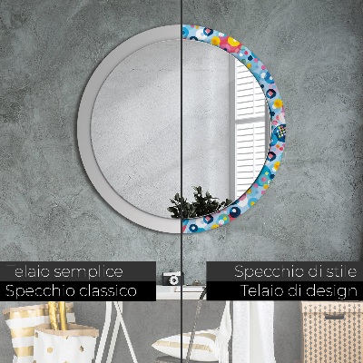 Miroir rond avec décoration Épines colorées