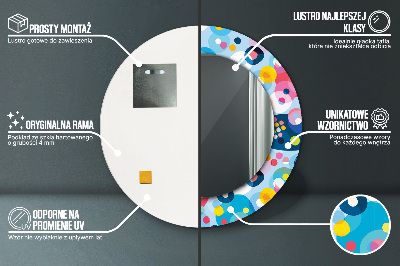 Miroir rond avec décoration Épines colorées