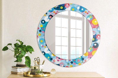 Miroir rond avec décoration Épines colorées