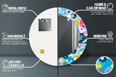 Miroir rond avec décoration Épines colorées