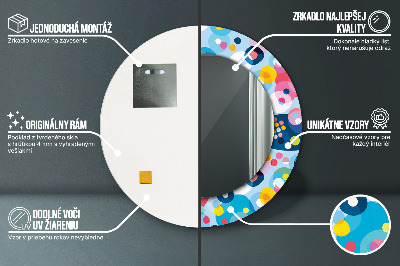 Miroir rond avec décoration Épines colorées