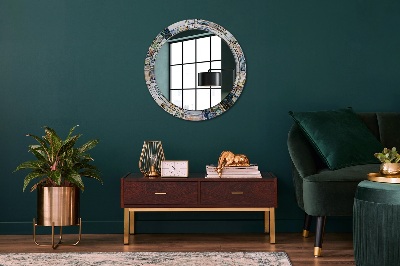 Miroir rond imprimé Vitrail abstrait