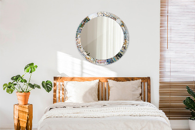 Miroir rond imprimé Vitrail abstrait