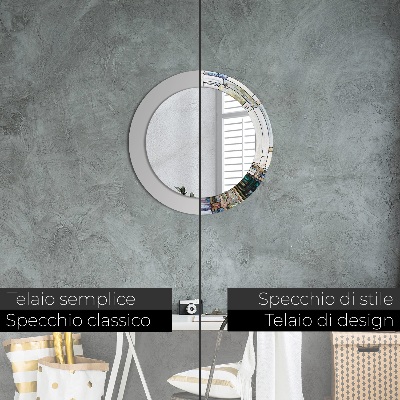 Miroir rond imprimé Vitrail abstrait