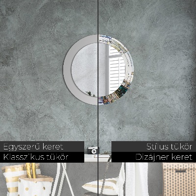 Miroir rond imprimé Vitrail abstrait