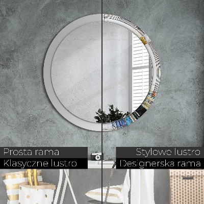 Miroir rond imprimé Vitrail abstrait