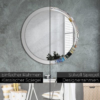 Miroir rond imprimé Vitrail abstrait
