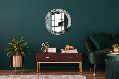 Miroir rond imprimé Vitrail abstrait