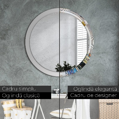 Miroir rond imprimé Vitrail abstrait