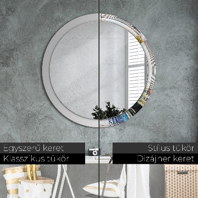 Miroir rond imprimé Vitrail abstrait