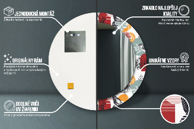 Miroir rond avec décoration Abstraction avec des oiseaux