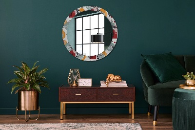 Miroir rond avec décoration Abstraction avec des oiseaux