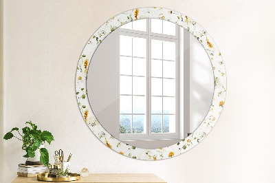 Miroir rond avec décoration Fleurs sauvages