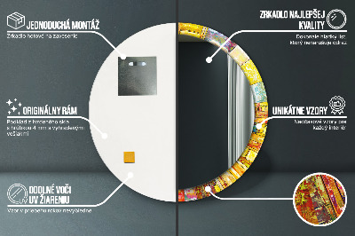 Miroir rond imprimé Vitraux colorés