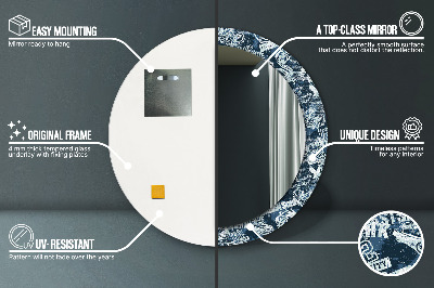 Miroir rond imprimé Collage de new york