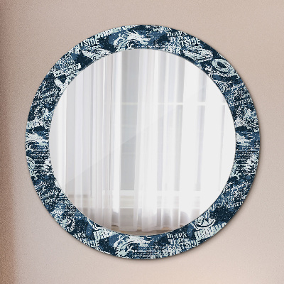 Miroir rond imprimé Collage de new york
