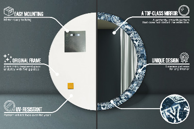 Miroir rond imprimé Collage de new york