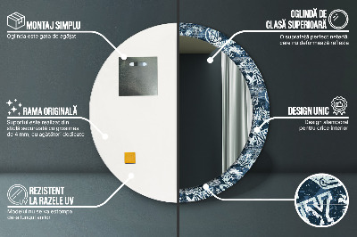 Miroir rond imprimé Collage de new york