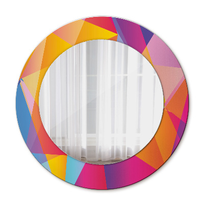 Miroir rond avec décoration Composition géométrique