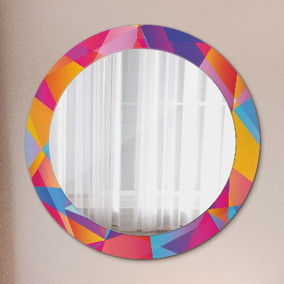 Miroir rond avec décoration Composition géométrique