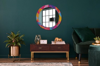 Miroir rond avec décoration Composition géométrique