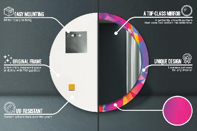 Miroir rond avec décoration Composition géométrique