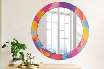 Miroir rond avec décoration Composition géométrique
