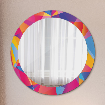 Miroir rond avec décoration Composition géométrique