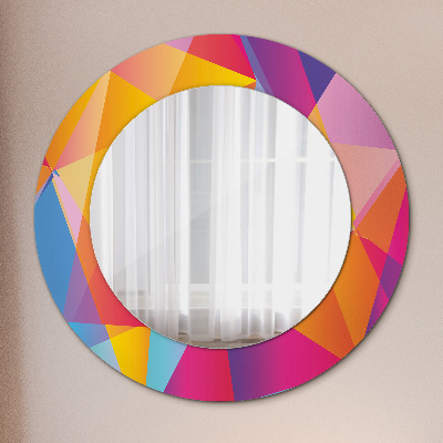 Miroir rond avec décoration Composition géométrique