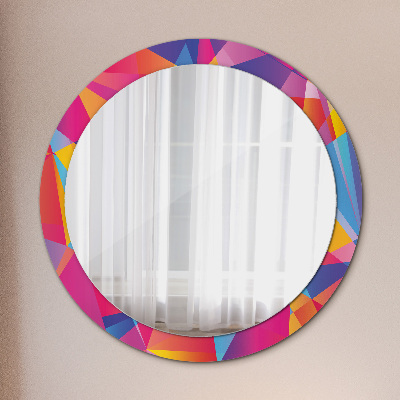 Miroir rond avec décoration Composition géométrique