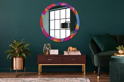Miroir rond avec décoration Composition géométrique