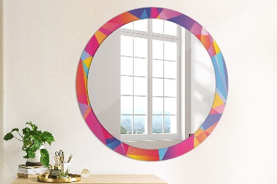 Miroir rond avec décoration Composition géométrique