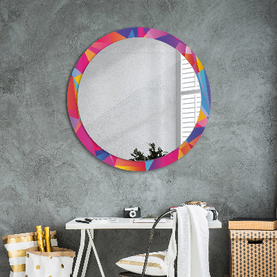Miroir rond avec décoration Composition géométrique