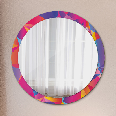 Miroir rond avec décoration Composition géométrique