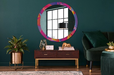 Miroir rond avec décoration Composition géométrique