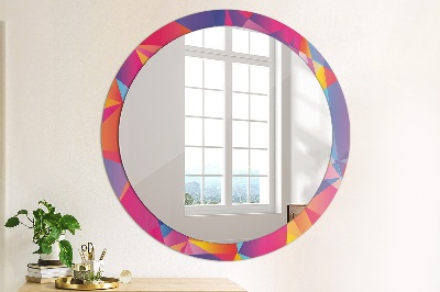 Miroir rond avec décoration Composition géométrique