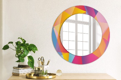 Miroir rond avec décoration Composition géométrique