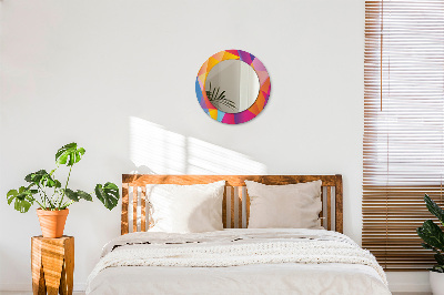 Miroir rond avec décoration Composition géométrique