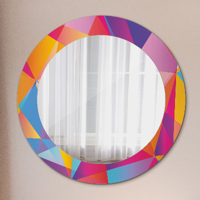 Miroir rond avec décoration Composition géométrique