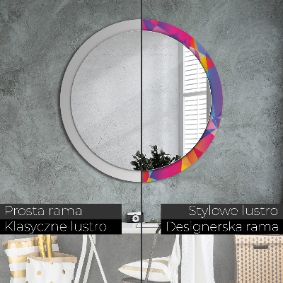 Miroir rond avec décoration Composition géométrique