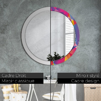 Miroir rond avec décoration Composition géométrique