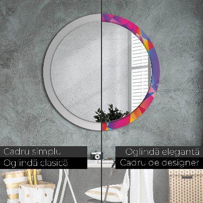 Miroir rond avec décoration Composition géométrique