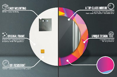 Miroir rond avec décoration Composition géométrique