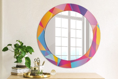 Miroir rond avec décoration Composition géométrique
