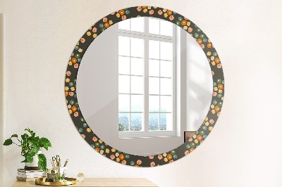 Miroir rond imprimé Points de fleurs