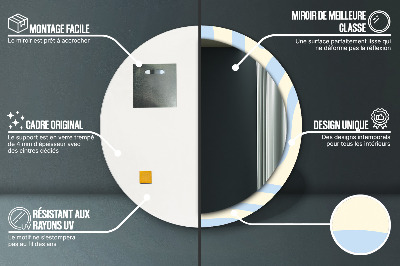 Miroir rond avec décoration Forme abstraite