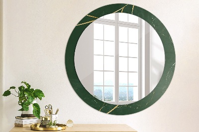Miroir rond avec décoration Feuilles dorées délicates
