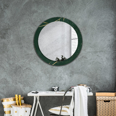 Miroir rond avec décoration Feuilles dorées délicates